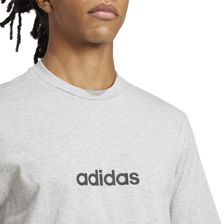 T-shirt bawełniany męski adidas Single Jersey Linear szary | VUX.pl