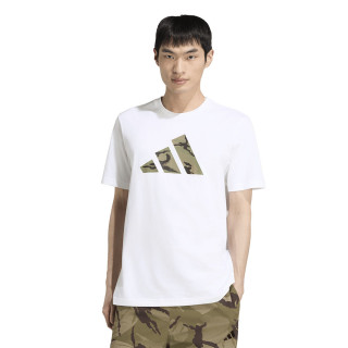 T-shirt męski adidas Camo Three Bar Logo Graphic biały KT1687 | VUX.pl
