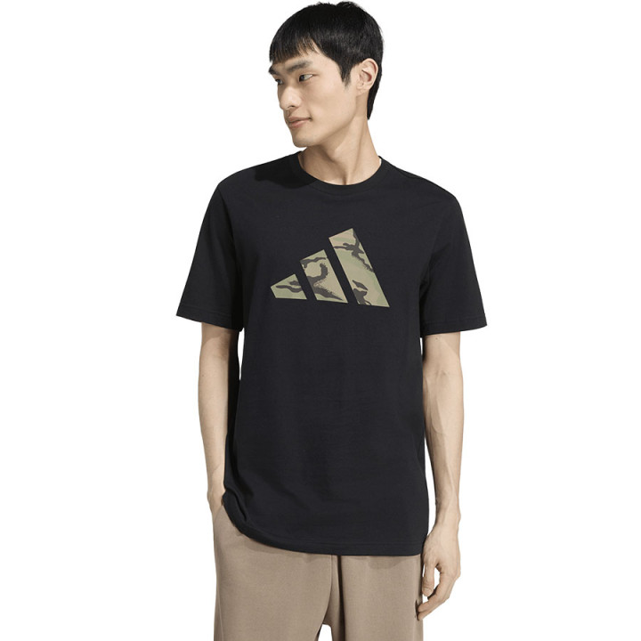 T-shirt męski adidas Camo Three Bar Logo Graphic czarny | VUX.pl