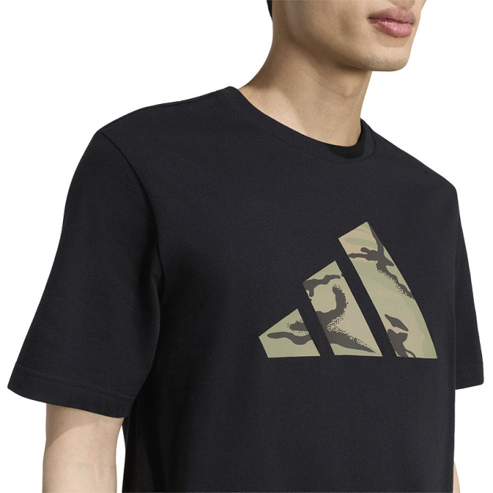 T-shirt męski adidas Camo Three Bar Logo Graphic czarny | VUX.pl