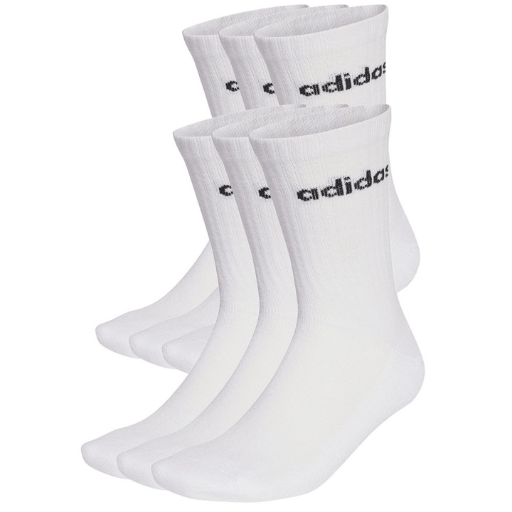 Skarpety damskie adidas Linear Crew Cushioned 6 par białe | VUX.pl