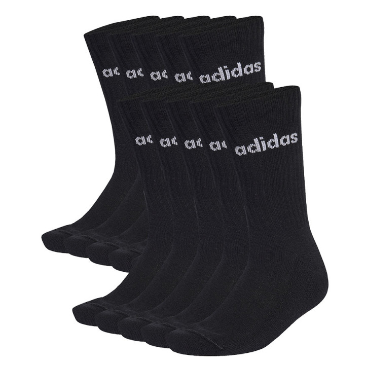 Skarpety męskie 10 par adidas Linear Cushioned Crew czarne | VUX.pl