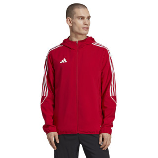 Kurtka wiatrówka z kapturem męska adidas Tiro 23 czerwona | VUX.pl