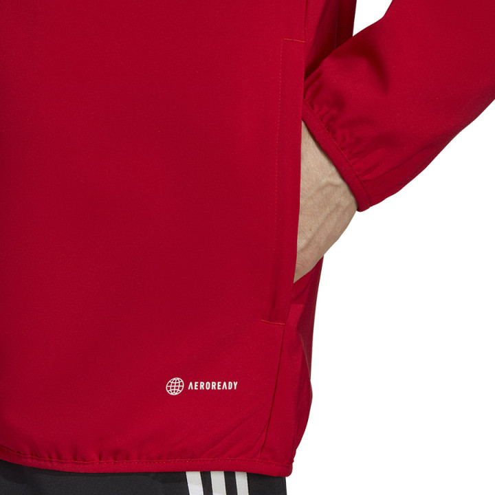 Kurtka wiatrówka z kapturem męska adidas Tiro 23 czerwona | VUX.pl