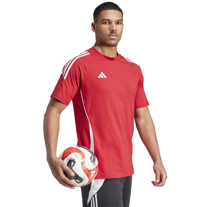 Koszulka męska adidas Tiro 24 Sweat Tee czerwona krótki | VUX.pl